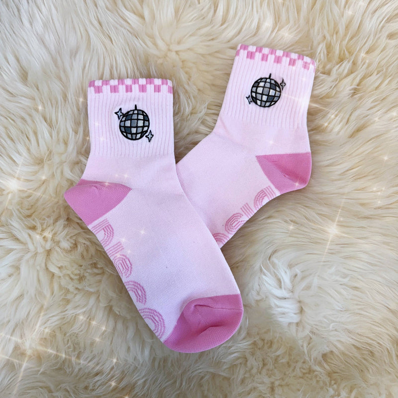 Disco Ball Embroidered Socks