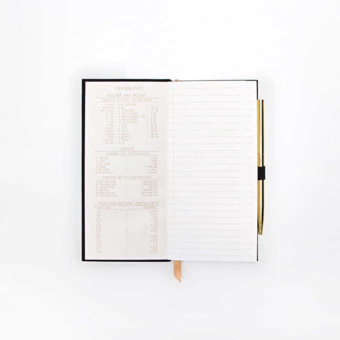 Image showcasing the 'Deep Dark Secrets Notebook', featuring an elegant, dark cover.