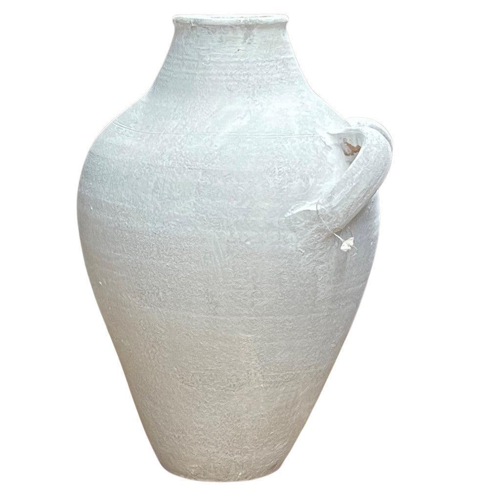 Terracotta Whitewashed Vase, offering a rustic, weathered look perfect for a country or coastal decor.
