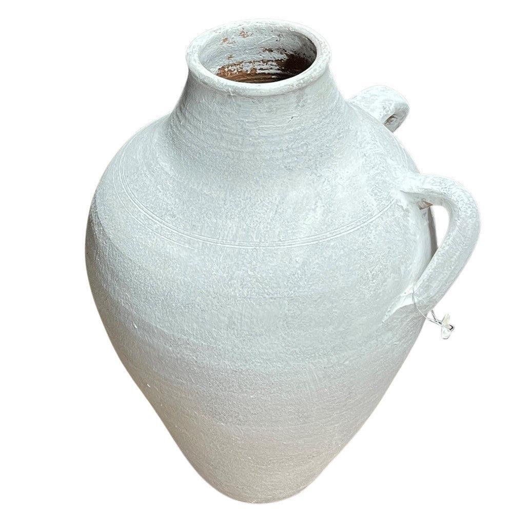 Terracotta Whitewashed Vase, offering a rustic, weathered look perfect for a country or coastal decor.