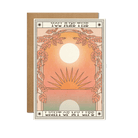 You are the Light of my Life' card with warm, glowing front design and heartfelt inside declaration