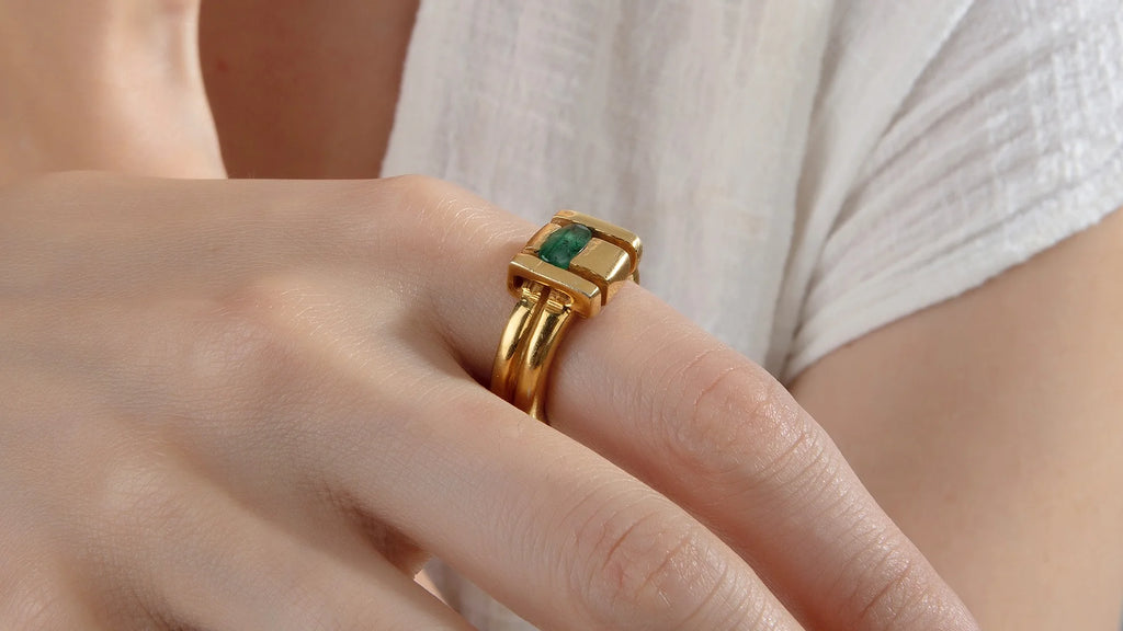 Basil Ring - A botanical masterpiece with delicate leaves for nature-inspired elegance.