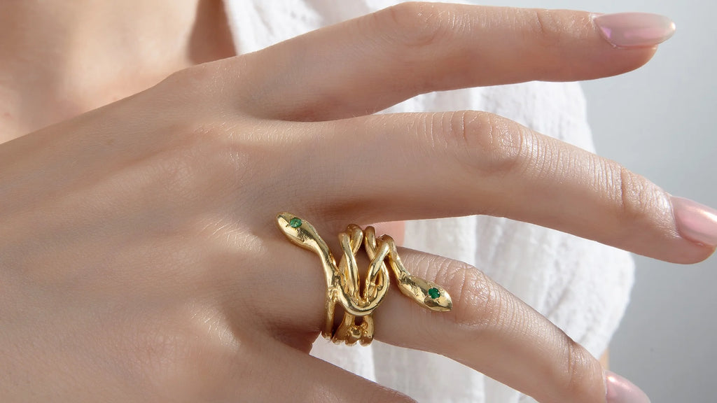Caduceus Ring - Symbol of healing and wisdom in a meticulously crafted design.