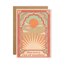 You Are a Ray of Sunshine' card with sunny front design and uplifting inside message
