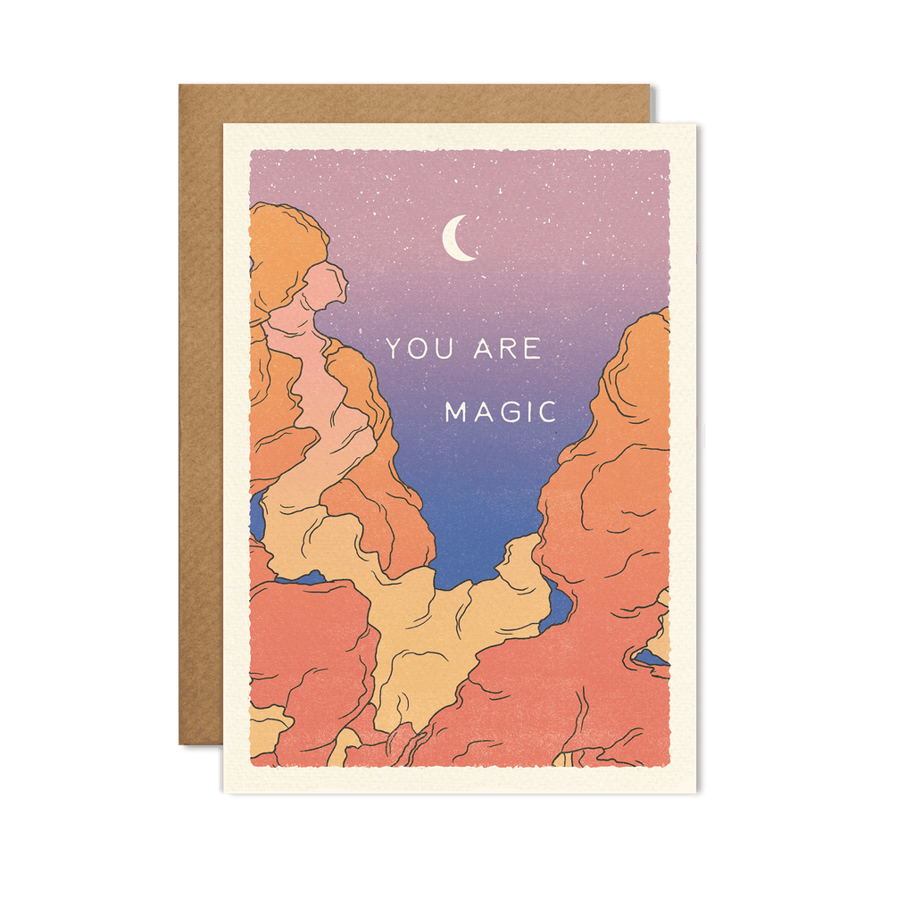 You are Magic' card with mystical front design and empowering inside affirmation