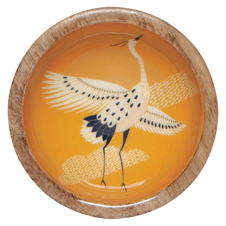 Image of Crane Mango Wood Mini Bowl, highlighting its unique wood grain on a neutral background.