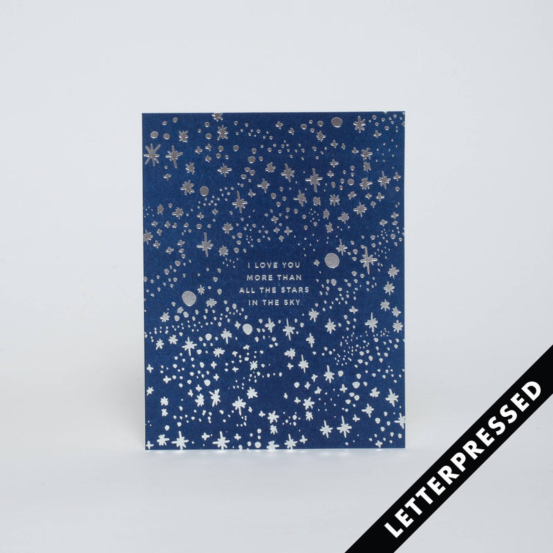 "I Love You More Than All the Stars in the Sky" Card - Night Sky Illustration