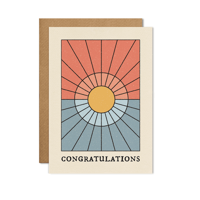Vibrant, festive Congratulations Card on a neutral background, featuring a celebration-themed design and positive message.