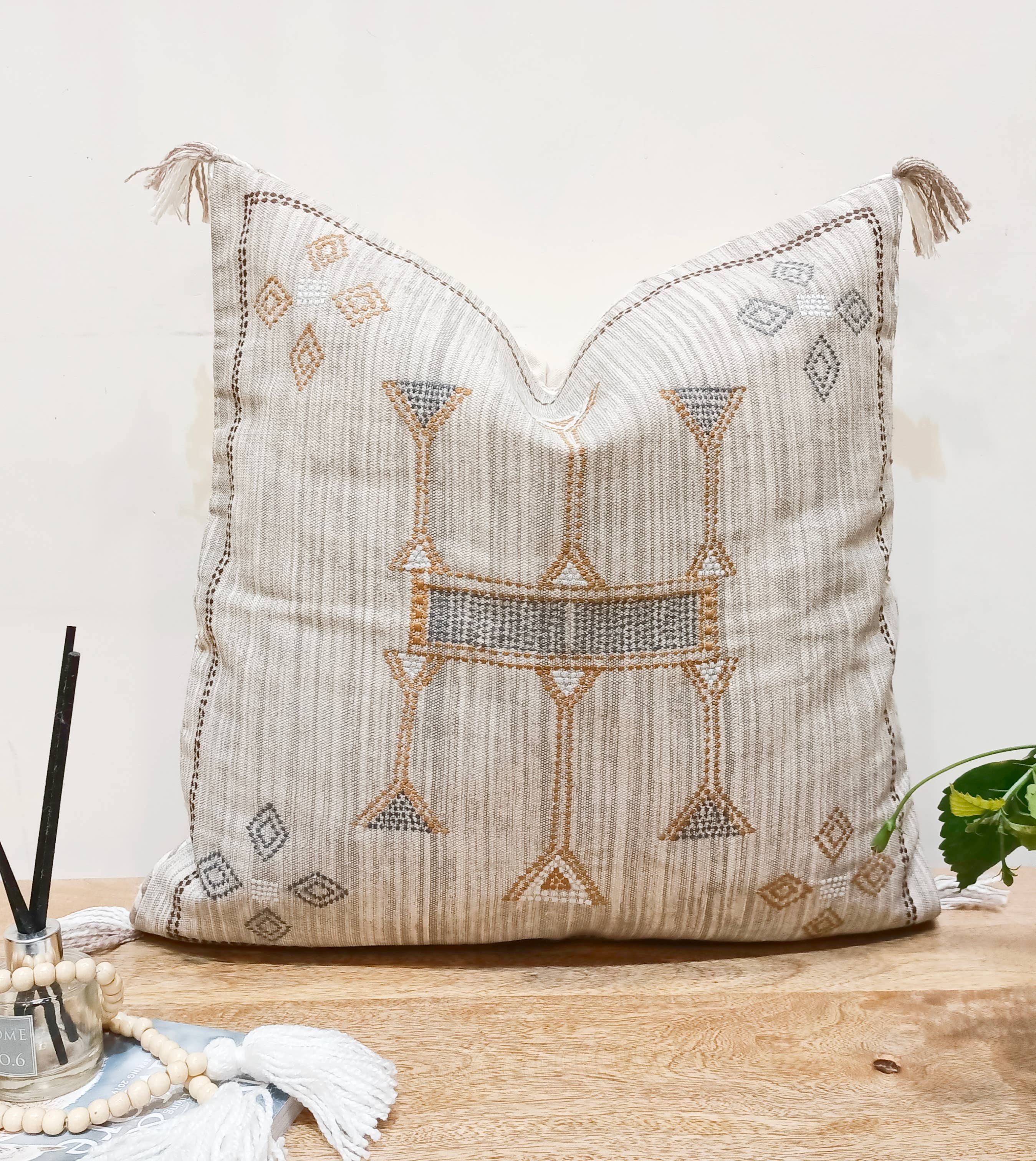 Embroidered Cotton Pillow Cover: Premium cotton pillow cover with intricate embroidery, epitome of elegance and texture.