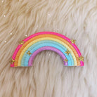 Vibrantly colored embroidered classic rainbow patch.
