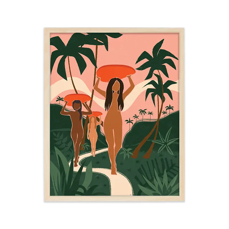 Artistic print showcasing a sprawling wilderness, capturing the essence of raw nature and the allure of exploration.