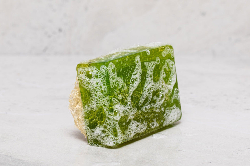 Aloe Vera Much Soap, a lush green bar promising gentle, moisturizing skin care.