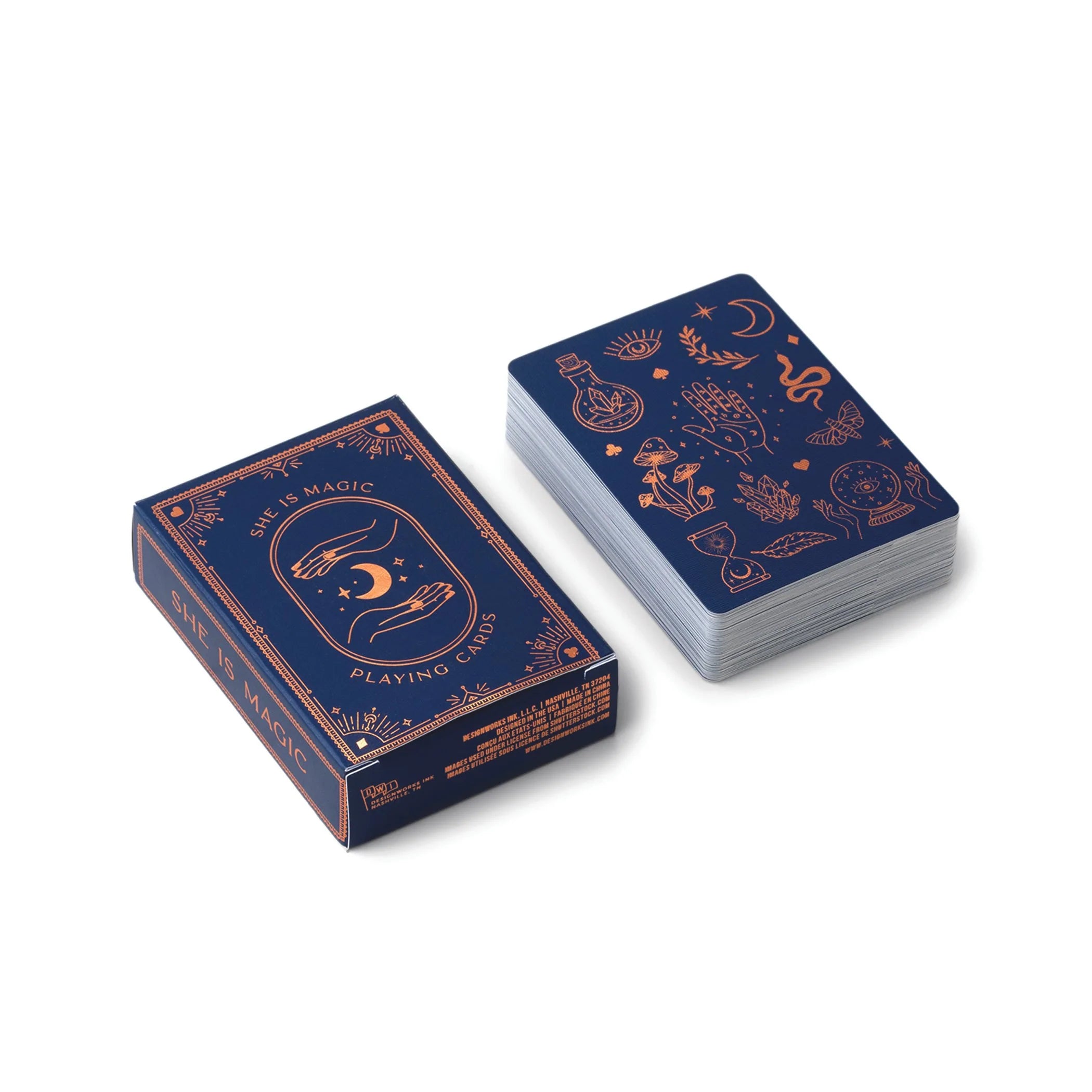 Image of the 'She is Magic Playing Cards', showcasing the deck's whimsical, magical female illustrations.