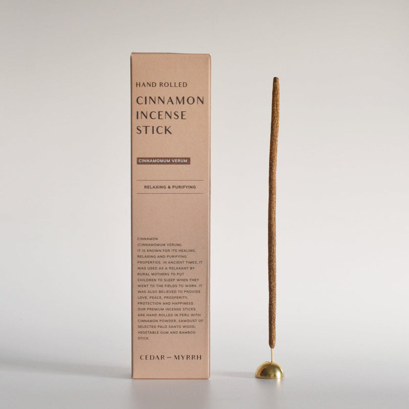 Hand Rolled Cinnamon Incense Stick, artisanal incense with a warm and inviting fragrance, creating a cozy and comforting ambiance.