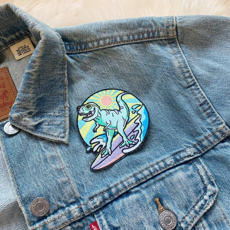 Surfing Dinosaur Patch (Large)