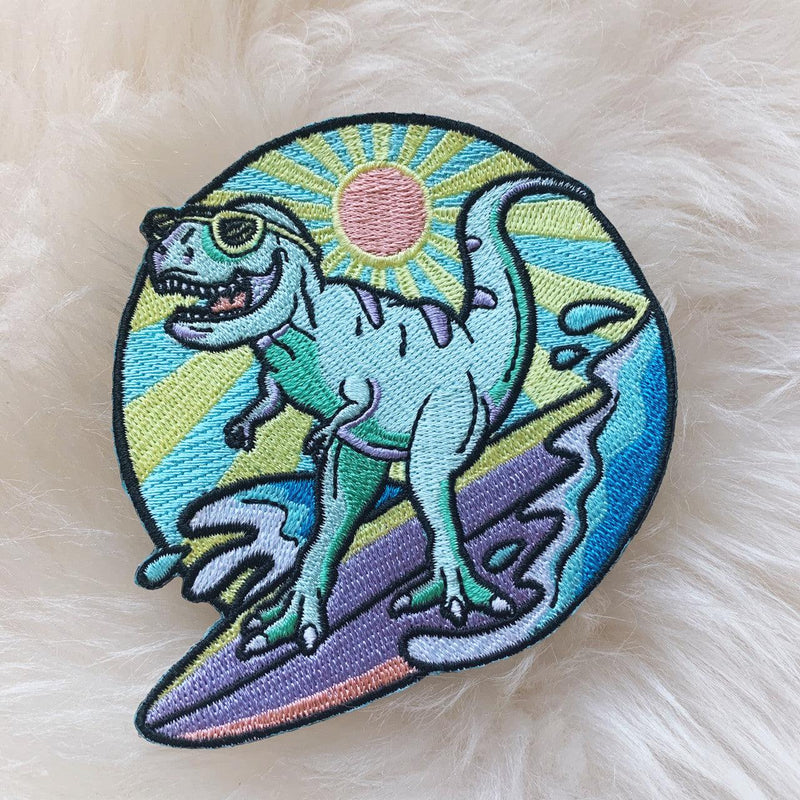 Surfing Dinosaur Patch (Large)
