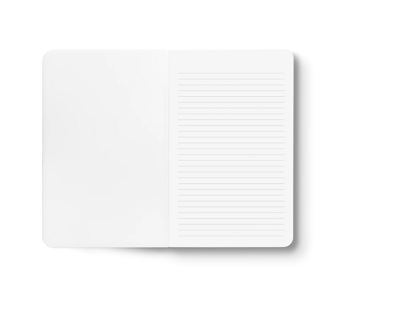 Navy Mushrooms Notebook featuring a luxurious navy cover with a quirky, gold-embossed mushroom design.