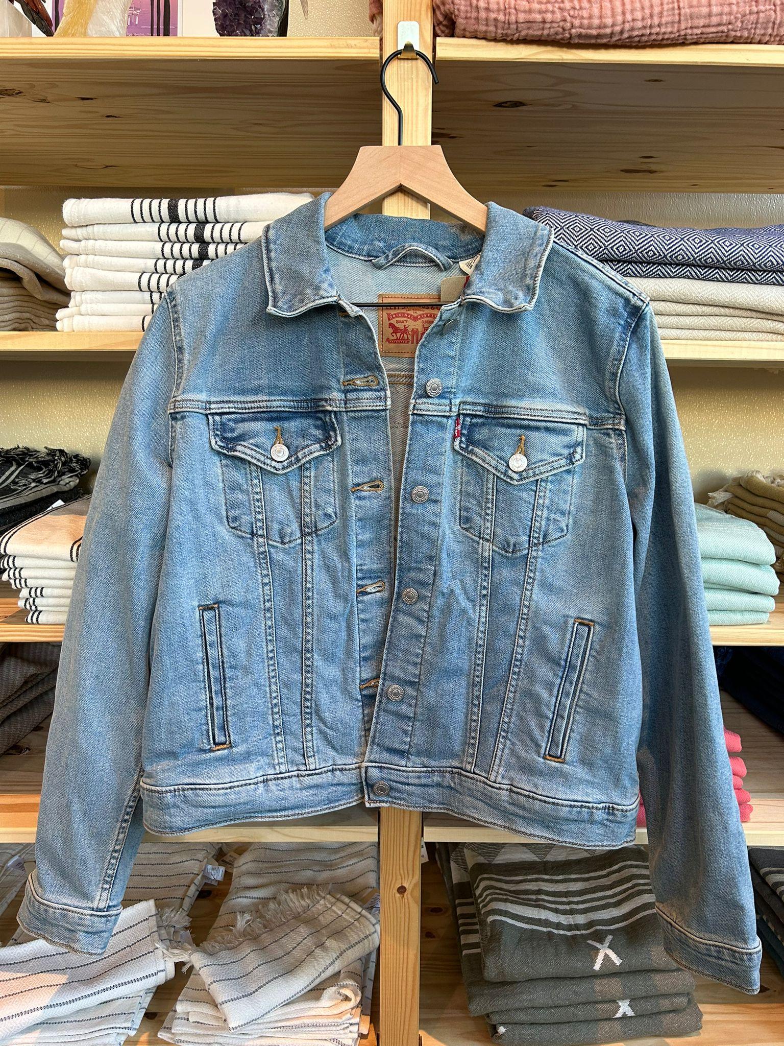 Hand Beaded Evil Eye Levi's Jacket - Intricately adorned with evil eye beadwork. Elevate your style with this unique and protective Levi's jacket.
