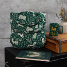 Boundless To and Fro-Tapestry-inspired, sustainable tote bag featuring mystical creatures and exotic flora.