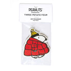 Peanuts® Snoopy Puffy Coat Air Freshener with pine forest scent, featuring Snoopy in a red puffy coat and yellow hat.