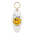 Peanuts Snoopy Smiley Key Tag - Snoopy with a big smile, a durable and charming key accessory spreading joy.