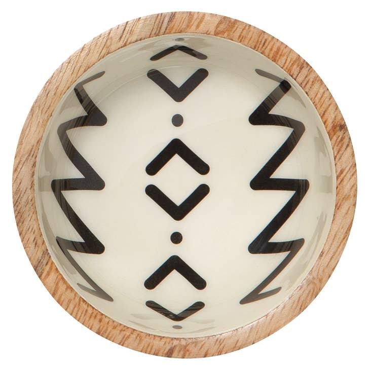 Ziggy Mango Wood Mini Bowl - A blend of modern art and natural beauty, perfect for adding a touch of elegance to any meal.