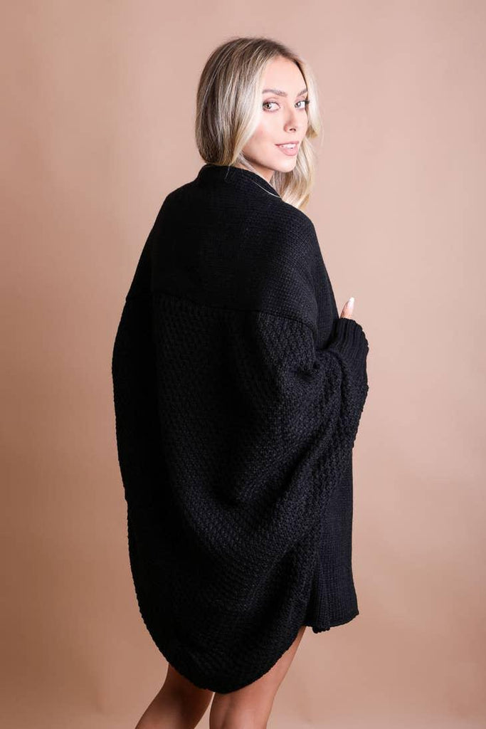 Bat Sleeve Knit Cardigan - Effortless style and comfort in every stitch.