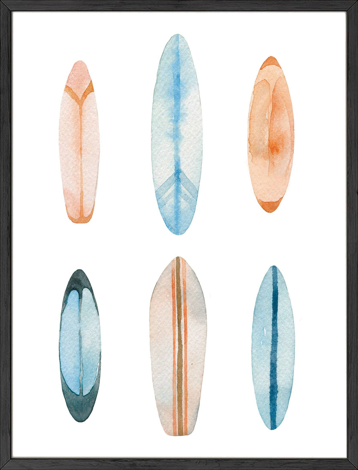 Watercolor Surfboards Print