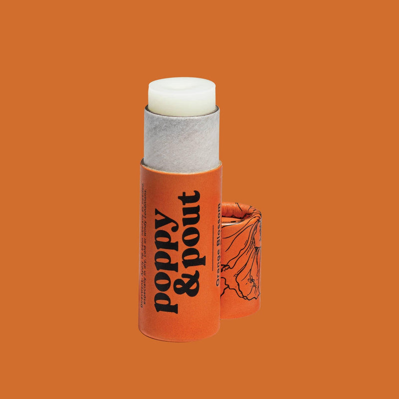 Poppy & Pout Lip Balm - Orange Blossom - Organic Lip Care for Soft and Fresh Lips