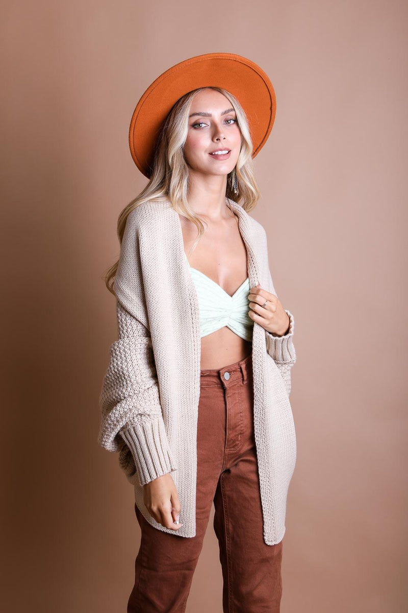 Bat Sleeve Knit Cardigan - Effortless style and comfort in every stitch.