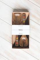 Frida Mango Wood Servers Set - Scandinavian-inspired floral design on sustainable mango wood servers.