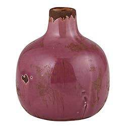 Mauve Ceramic Mini Vase - Petite and elegant home decor accent, ideal for flowers or standalone display.