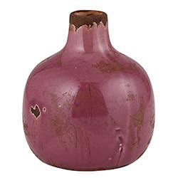 Mauve Ceramic Mini Vase - Petite and elegant home decor accent, ideal for flowers or standalone display.