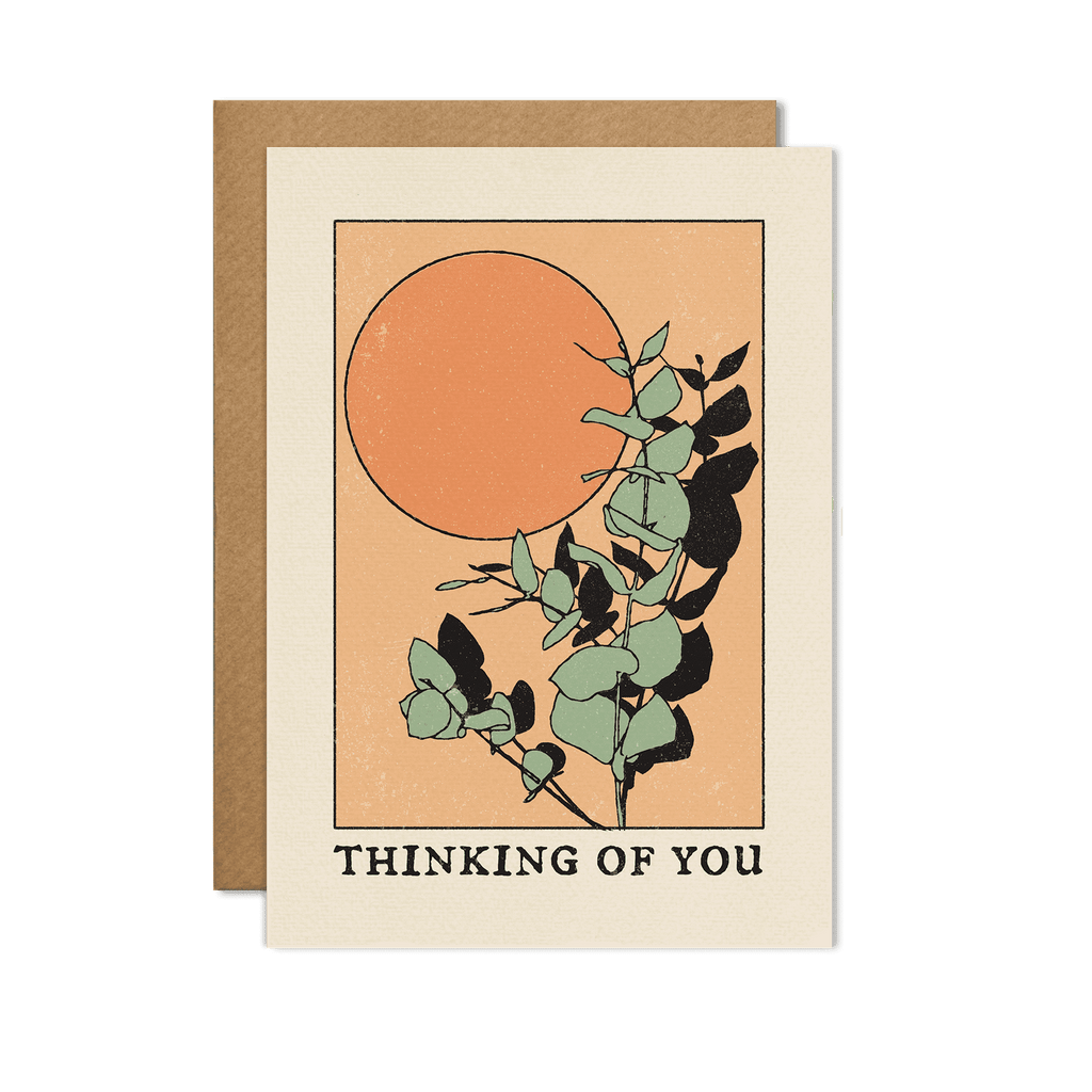 Premium 'Thinking of You' card with serene design and touching sentiment inside