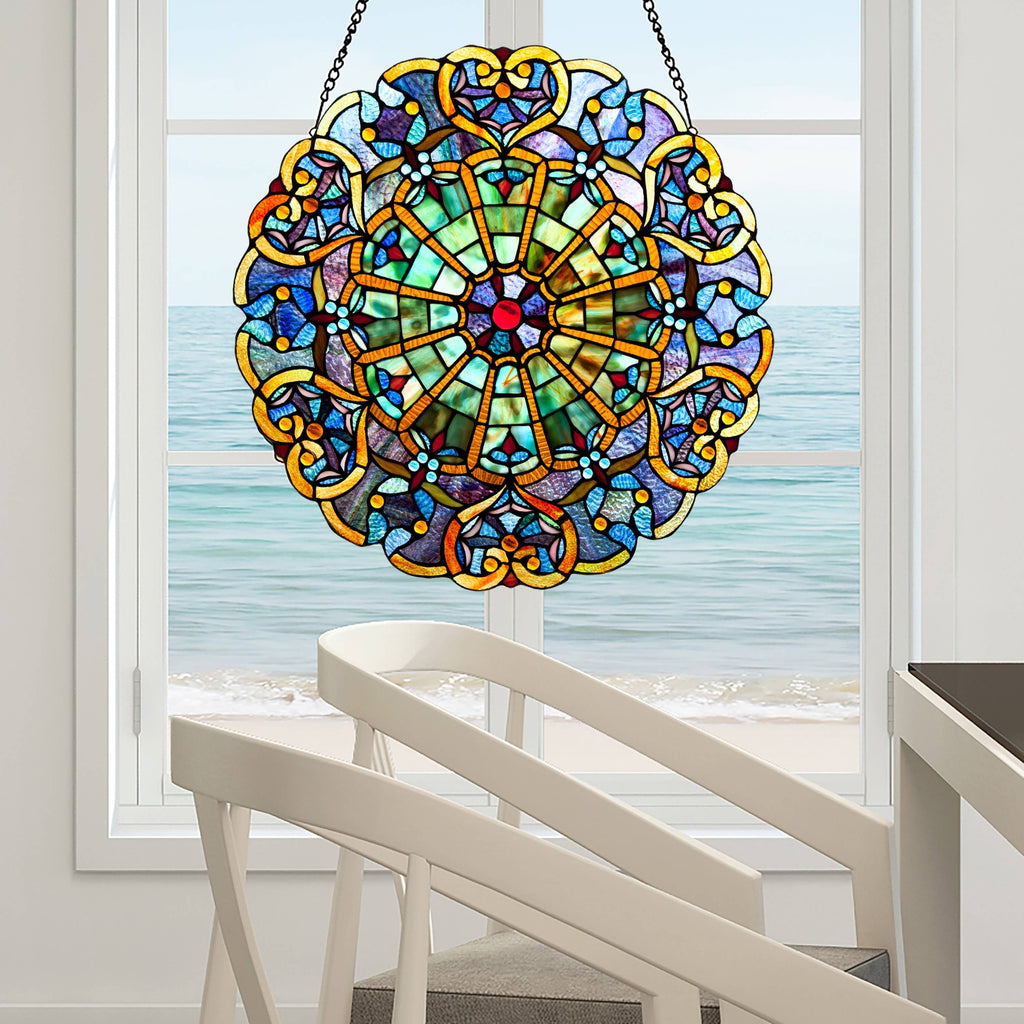 Heart Stained Glass Mosaic - Skillfully handcrafted mosaic featuring intertwined hearts for a radiant and heartfelt display.
