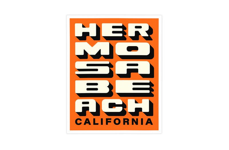 Hermosa Beach Block Letter Print