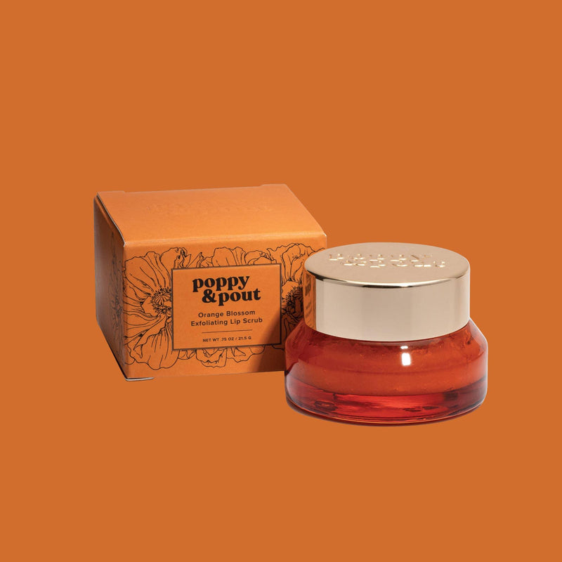  Poppy & Pout Lip Scrub - Orange Blossom - Organic Lip Care for Smooth and Invigorated Lips