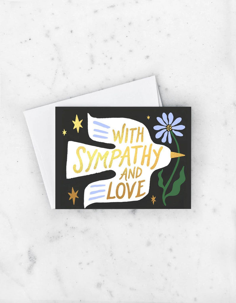 "With Sympathy and Love" Card - A thoughtfully designed card conveying compassion during difficult times, printed on high-quality cardstock.