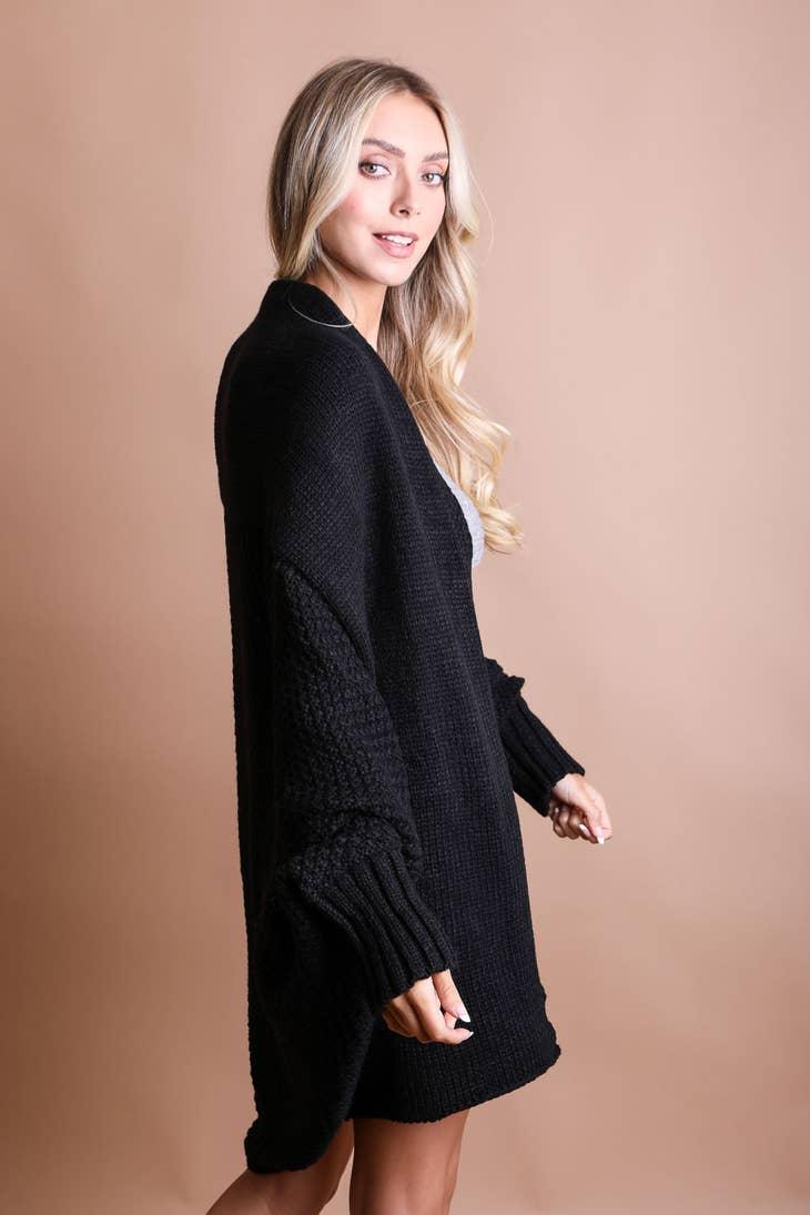 Bat Sleeve Knit Cardigan - Effortless style and comfort in every stitch.