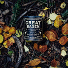 Great Basin Soy Candle in sustainable packaging, diffusing a crisp, earthy scent reminiscent of the expansive outdoors.