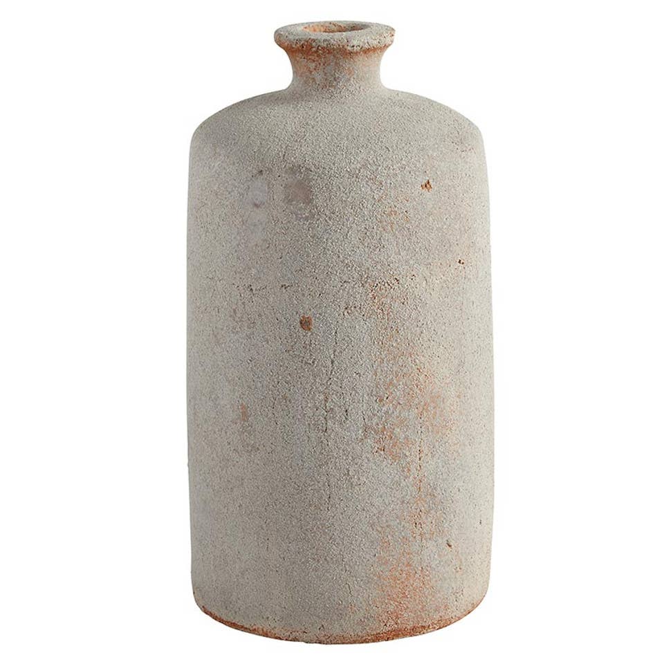 White Terracotta Vase - Clean and elegant home decor accent, perfect for flowers or standalone display.