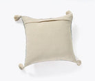 Image of the 'Handmade Printed Persian Cotton Pillow Cover', highlighting its soft, fluffy texture, the handmade tassels at each corner, and the intricate printed design.
