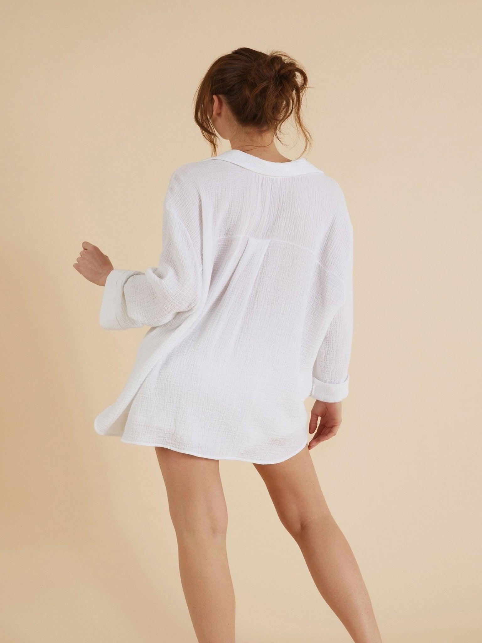 Echo Maxi Shirt - Effortlessly elegant women's shirt with flowing silhouette and maxi length.