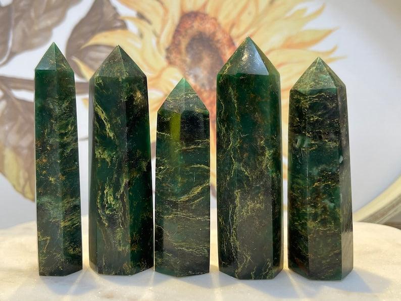 Green Emerald Quartz Tower