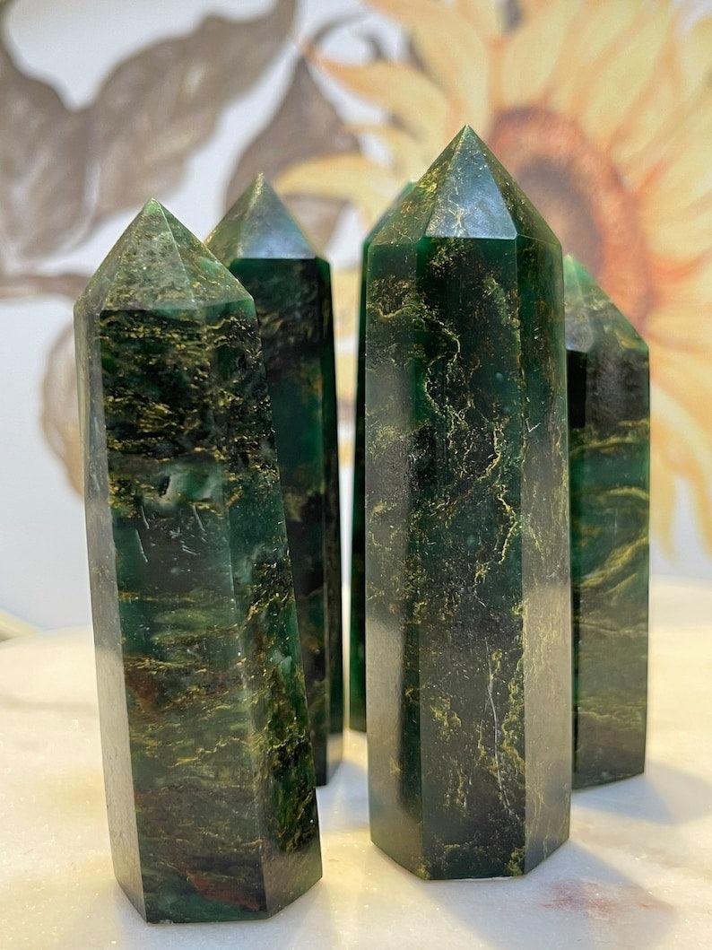 Green Emerald Quartz Tower