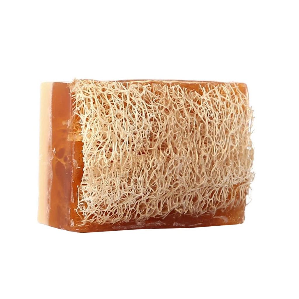 Donkey Milk + Honey Soap with Loofah, a heavenly combination for moisturized, nourished, and exfoliated skin.