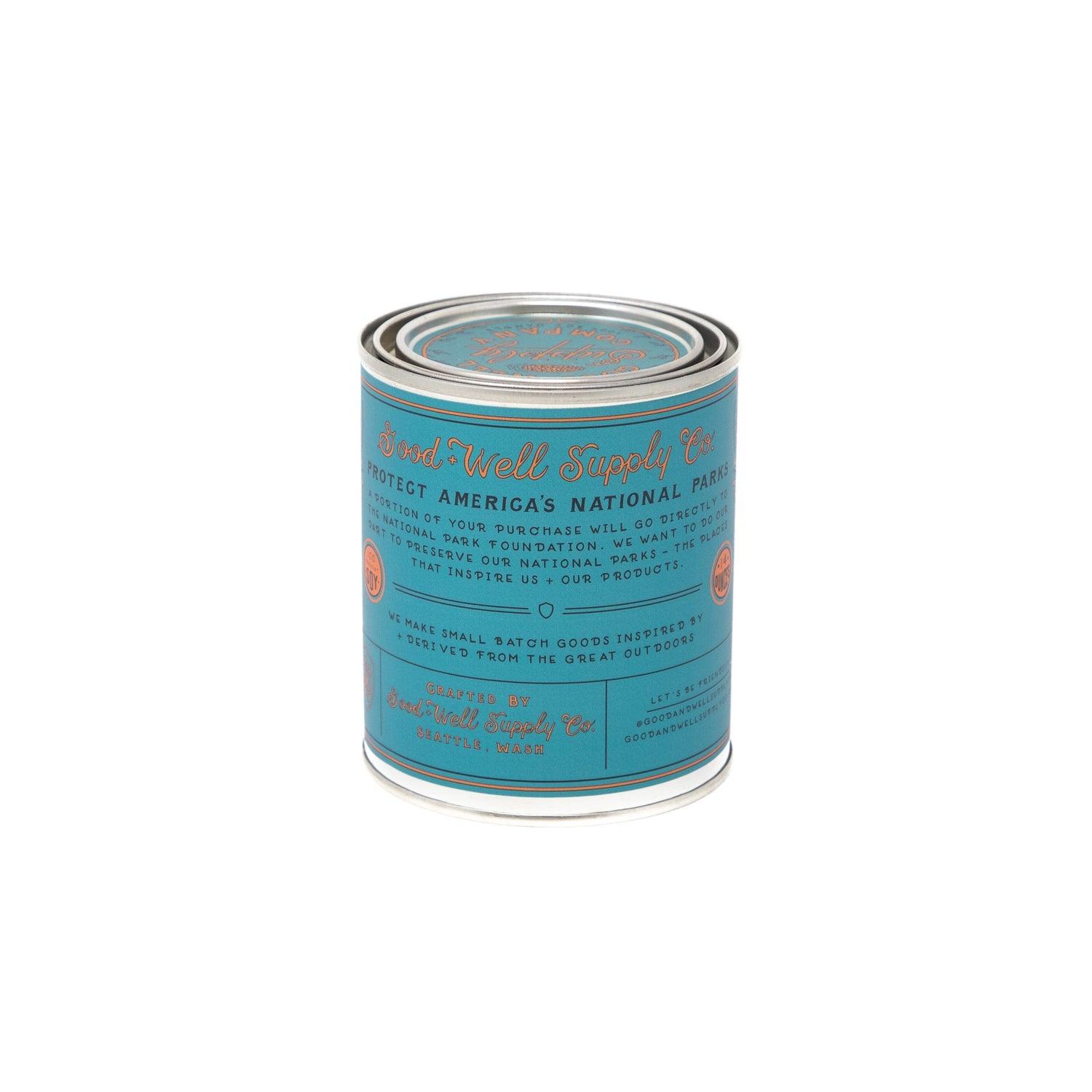 Kings Canyon Soy Candle in sustainable packaging, emanating a fresh, woodsy scent reminiscent of the majestic park.