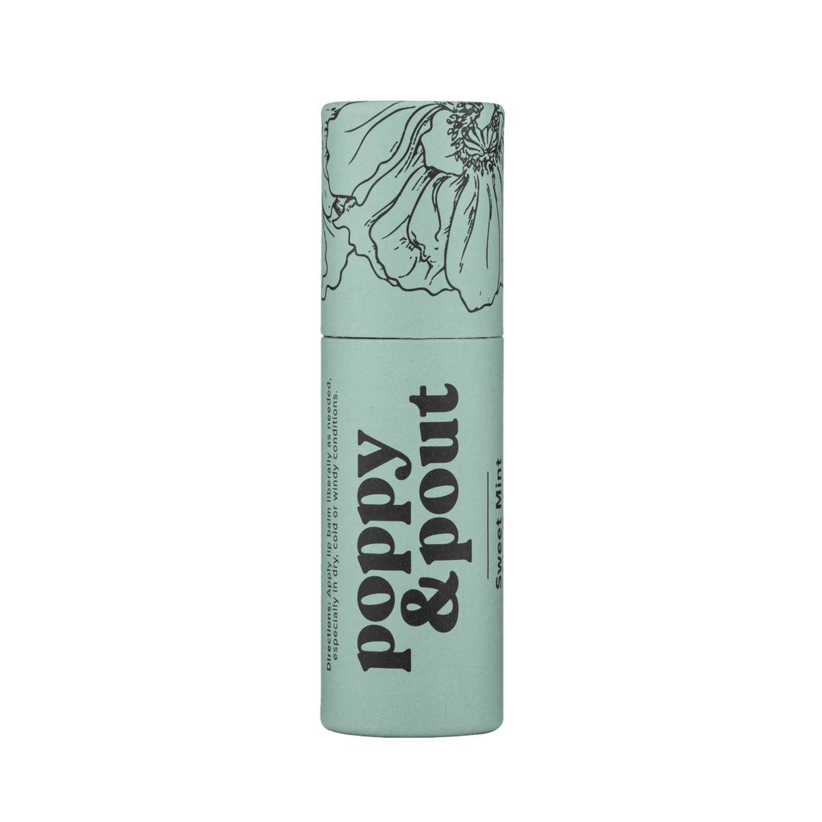 Poppy & Pout Lip Balm - Sweet Mint - Organic Lip Care for Soft and Minty Fresh Lips
