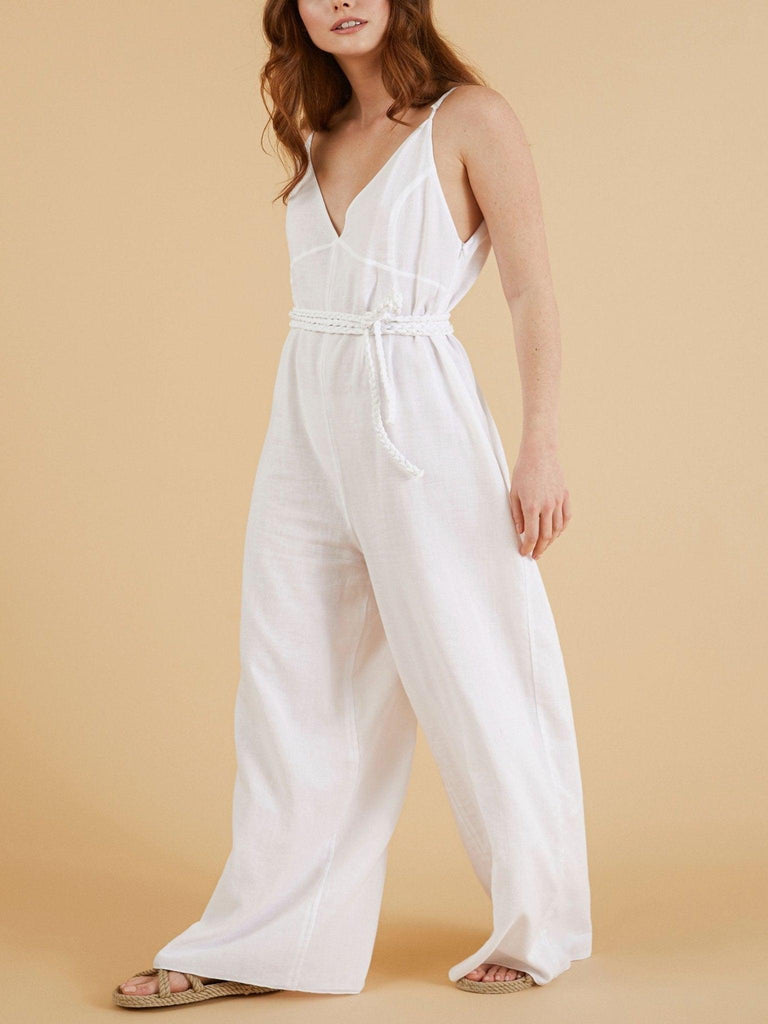 Malibu Jumpsuit - Comfortable and stylish jumpsuit with a wide leg cut, made from Turkish cotton.