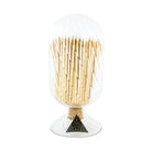 White Helix Match Cloche, a stylish glass container with a mesmerizing white helix design, perfect for match storage and display.